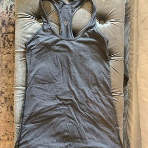 Black and white striped lululemon racerback tank